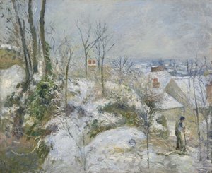 ポントワーズでのウサギのウォーレン、雪、1879 作： Camille Jacob Pissarro