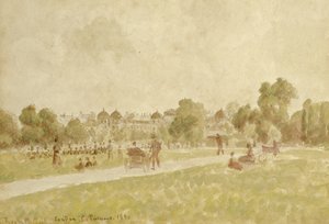 リージェンツパーク、ロンドン、1890（紙と鉛筆） 作： Camille Jacob Pissarro