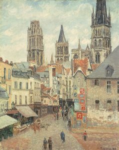 Rue de l "ルーアンでの叙事詩、灰色の朝、1898