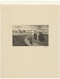 干し草の山と夕暮れ Crepuscule avec Meules 作： Camille Jacob Pissarro