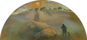 羊飼いと羊。羊飼いと羊、1890 作： Camille Jacob Pissarro