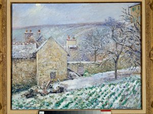 エルミタージュ美術館の雪の効果。カミーユ・ピサロ（1830-1903）の絵画 作： Camille Jacob Pissarro