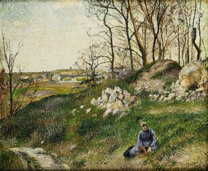 キャベツピッカー、ポントワーズ;レキャリエールデュシュー、ポントワーズ、1882 作： Camille Jacob Pissarro