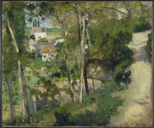 登山、コート・ド・ジャレ通り、ポントワーズ、1875 作： Camille Jacob Pissarro