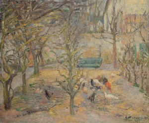 農場、1877 作： Camille Jacob Pissarro
