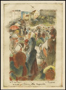 ジャザーズマーケット、カペヴィル通り、1894年頃 作： Camille Jacob Pissarro