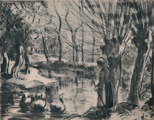 グースガール、1870年代、1946 作： Camille Jacob Pissarro