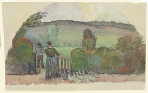 グースガール、1895年頃 作： Camille Jacob Pissarro