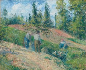 収穫、ポントワーズ、1880 作： Camille Jacob Pissarro