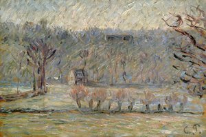 バシェの丘、バザンクール、1890年頃 作： Camille Jacob Pissarro