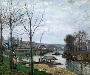 コインランドリー、ポートマーリー、1872年。 作： Camille Jacob Pissarro