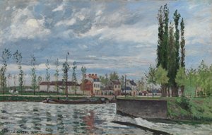 ポントワーズの水門、1872年。 作： Camille Jacob Pissarro