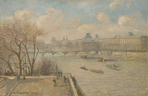 ポンヌフのルーヴル美術館、1902年 作： Camille Jacob Pissarro