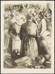 ポントワーズの市場、1895年頃 作： Camille Jacob Pissarro