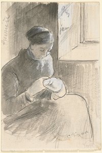 メンダー、c。 1881年。 作： Camille Jacob Pissarro