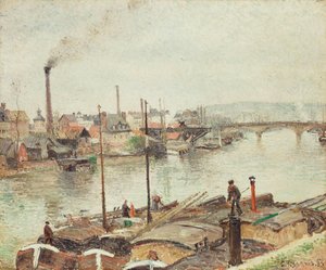 ルーアン港、1883 作： Camille Jacob Pissarro