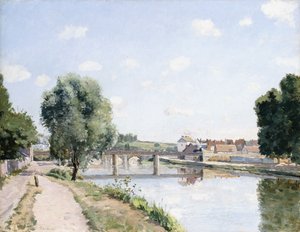 鉄道橋、ポントワーズ、1873年頃 作： Camille Jacob Pissarro