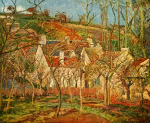 赤い屋根、1877年、1939年。 作： Camille Jacob Pissarro
