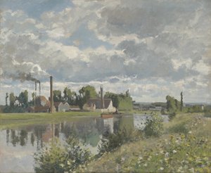 ポントワーズ近くのオワーズ川、1873 作： Camille Jacob Pissarro