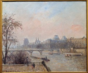 1903年のセーヌ川とルーヴル美術館 絵画：カミーユ・ピサロ（1830-1903） 1903年 日。0,46x0,55 m パリ、オルセー美術館