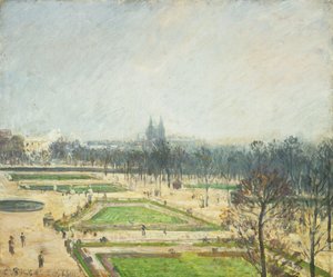 チュイルリーの池、ミスト。チュイルリー盆地、ミスト、1900 作： Camille Jacob Pissarro
