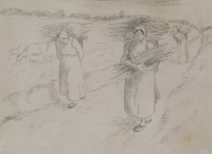 Os coletores de galhos, c.1896 作： Camille Jacob Pissarro