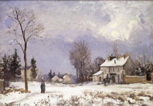 1872年、ルーベシエンヌのサンジェルマンにあるベルサイユの道 作： Camille Jacob Pissarro