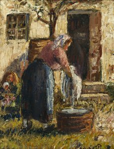 ウォッシャーウーマン;ワッシャー、1898年頃 作： Camille Jacob Pissarro