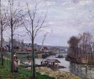 ウォッシングハウス、ポントワーズポートマルリー、またはウォッシュハウス、1872 作： Camille Jacob Pissarro