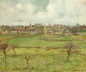 バジンクールの眺め。 Vue de Bazincourt、1884 作： Camille Jacob Pissarro