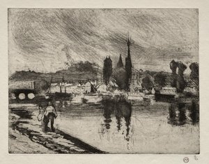 ルーアンの眺め、1884年。 作： Camille Jacob Pissarro