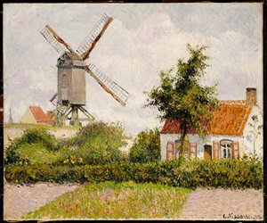 1894年、ベルギーのクノックにある風車 作： Camille Jacob Pissarro