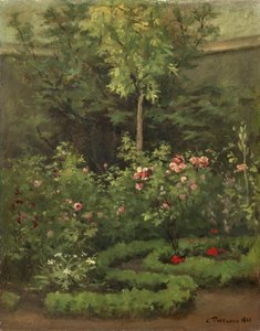 バラ園 作： Camille Jacob Pissarro
