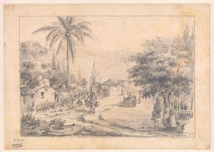 村の通り、カラカス、ベネズエラ 作： Camille Pissarro