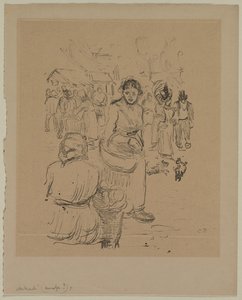 市場で 作： Camille Pissarro