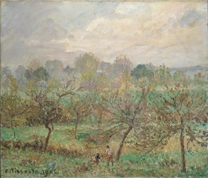 秋、朝霧、エラニー・シュル・エプト、1902年 作： Camille Pissarro