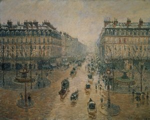 パリのオペラ通り 作： Camille Jacob Pissarro
