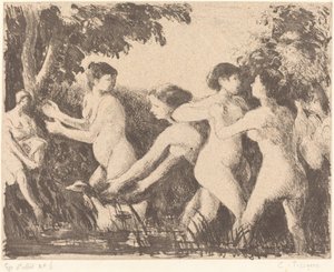 Baigneuses luttant Bathers Wrestling、c。 1896年。 作： Camille Pissarro