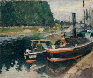 ポントワーズのバージ 作： Camille Jacob Pissarro