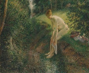 森の水浴び、1895年。 作： Camille Jacob Pissarro