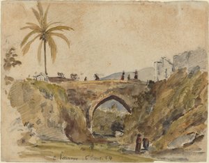 カラカスの橋、1854 年。 作： Camille Pissarro