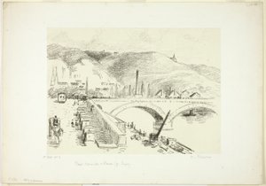 ルーアンの橋: コルネイユ橋 作： Camille Pissarro