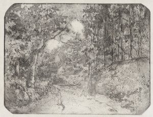 ポントワーズの森の下の小道、1879 年。 作： Camille Pissarro