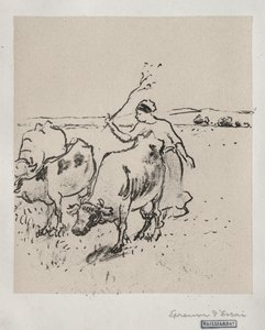 牛飼い 作： Camille Pissarro