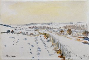雪の下のエラニー 作： Camille Pissarro