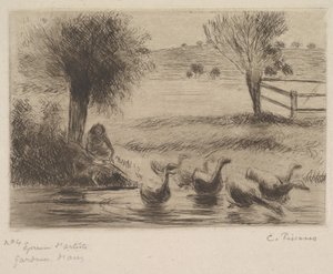 グースガール、1888。 作： Camille Jacob Pissarro
