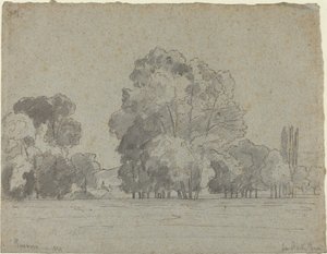 木立、1859年。 作： Camille Pissarro