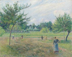 エラニーで干し草作り 作： Camille Pissarro