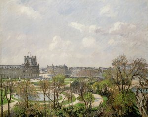 チュイルリー庭園、春の朝。チュイルリー庭園、朝、春、1900 作： Camille Jacob Pissarro