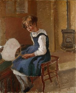 扇子を持つジャンヌ（1873年頃 作： Camille Pissarro